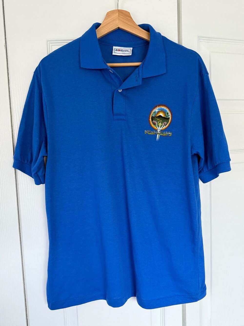 Vintage 1983 Grateful Dead "Deadheads" Hanes Polo Shirt Size L